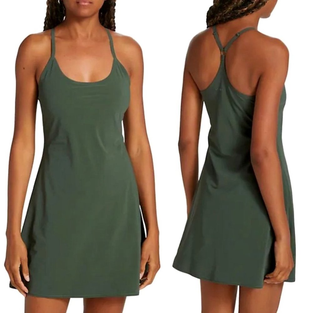 Outdoor Voices Olive Green Racerback Built In Short Liner The Exercise Dress S